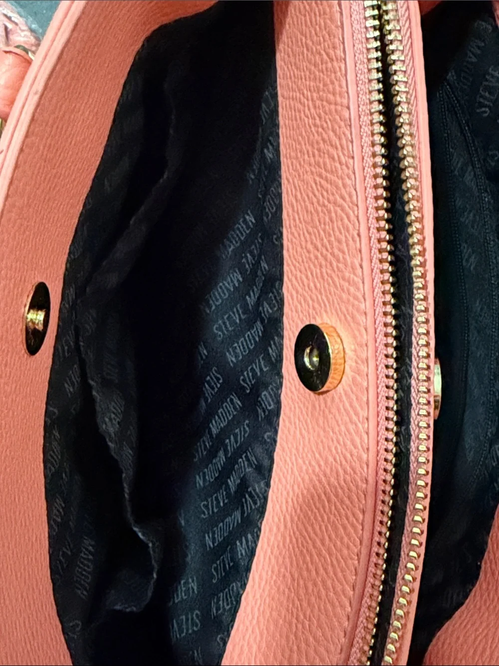 Steve Madden Coral Pink Pebbled Satchel with Strap & Pouch